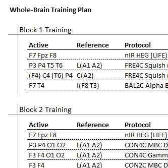 Whole-Brain Training Plan